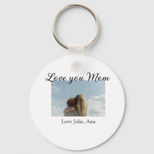 love you mom mothers day add photo name simple key ring