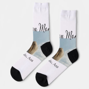 love you mom mothers day add photo name simple socks