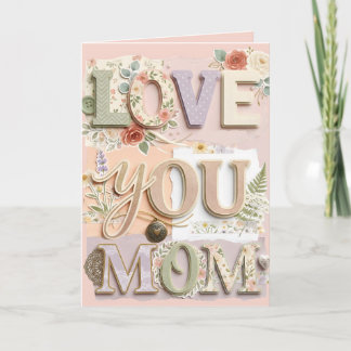 Love You Mom Mother's Day Scrapbook Photo Card