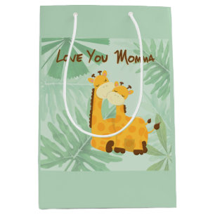 Love You Momma Two Giraffes Mother's Day Medium Gift Bag
