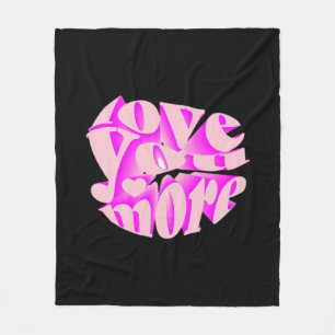 Love You More Clean Typography  Fleece Blanket