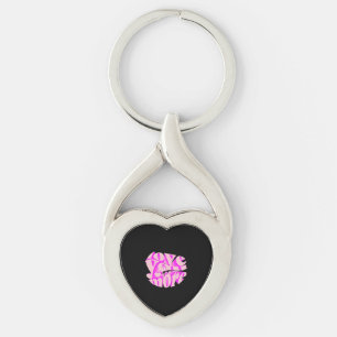 Love You More Clean Typography  Key Ring