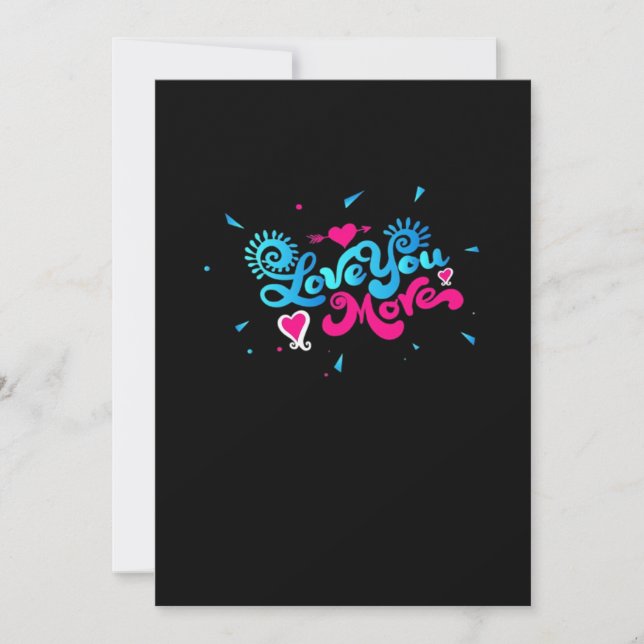 Love You More Clean Typography Style  Holiday Card (Front)