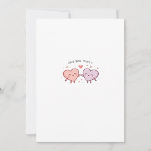 Love You More Couple Hearts Valentine Romantic Des Holiday Card