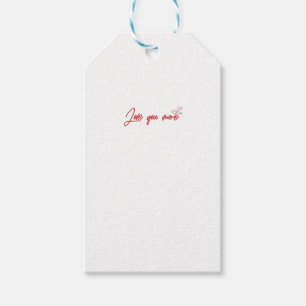 Love You More Elegant Word Art Refined Aesthetic  Gift Tags
