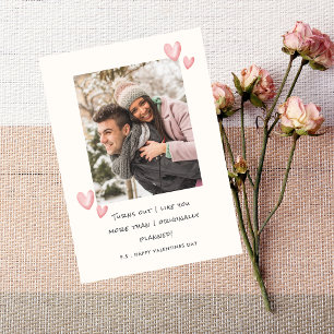 Love you more Funny Husband wife Valentine card