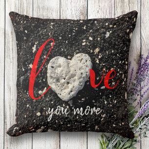 Love You More Hawaii Beach and Coral Heart Photo Cushion