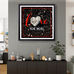 "Love You More" Hawaii Beach and Coral Heart Photo Poster