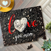 Love You More Hawaii Beach Coral Heart Rock Photo
