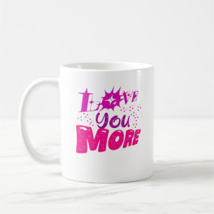 Love You More Hearts And Dots Playful Design  Coffee Mug