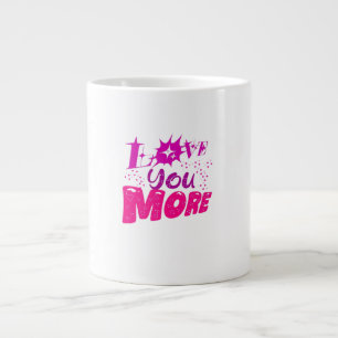 Love You More Hearts And Dots Playful Design  Large Coffee Mug