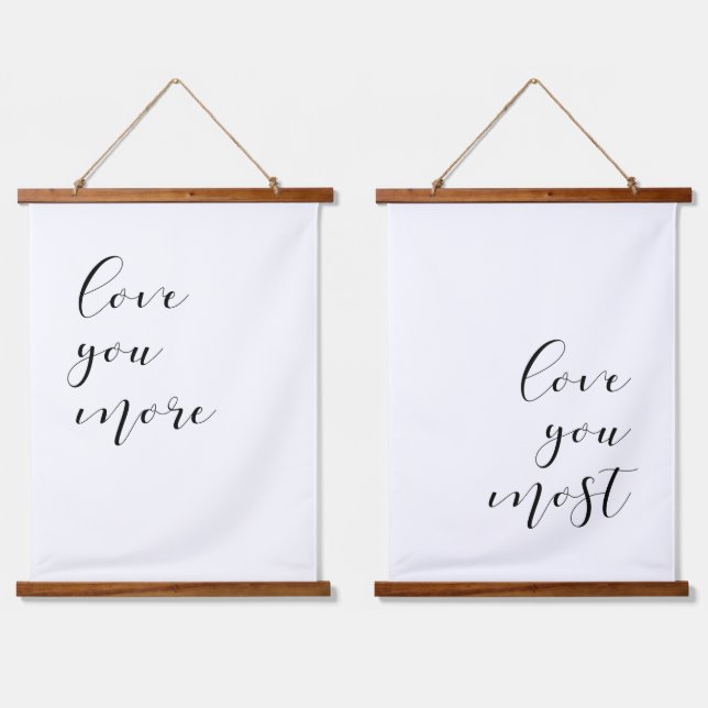 Love you more Love you most elegant above bed Hanging Tapestry (Double)
