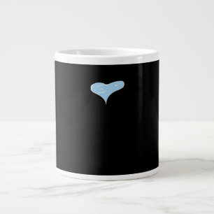Love You More Minimal Design Blue Style  Large Coffee Mug