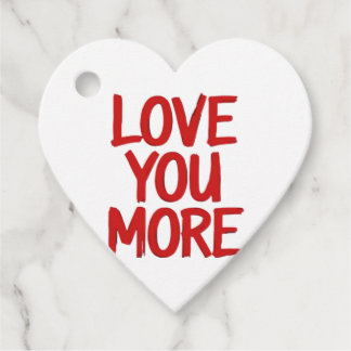 Love You More Minimal Heartfelt Design Favour Tags