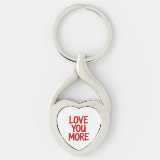 Love You More Minimal Heartfelt Design Key Ring