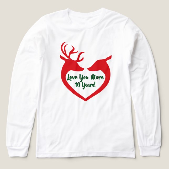 Love You More: Our Tenth Christmas! T-Shirt Tri-Blend Shirt (Design Front)
