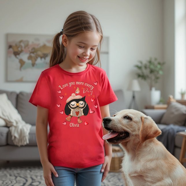 Love you more Owl Red T-Shirt (Love you more Owl Red T-Shirt)