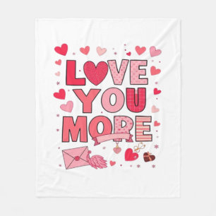 Love You More Polished Love Design  Fleece Blanket