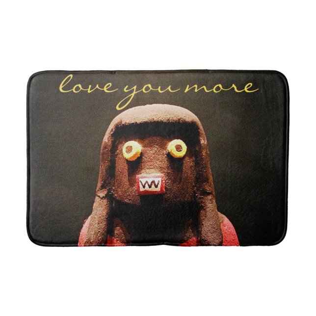 Love You More Quote Cute Simple Kachina Doll Photo Bath Mat (Front)