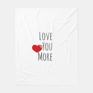 Love You More Refined Aesthetic Style  Fleece Blanket