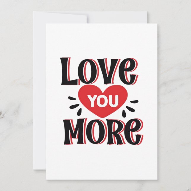 Love You More Soft Modern Design  Holiday Card (Front)