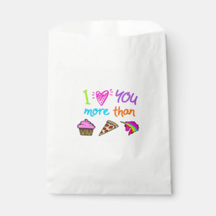 Love You More Than Cupcakes Pizza Unicorns Cute St Favour Bags