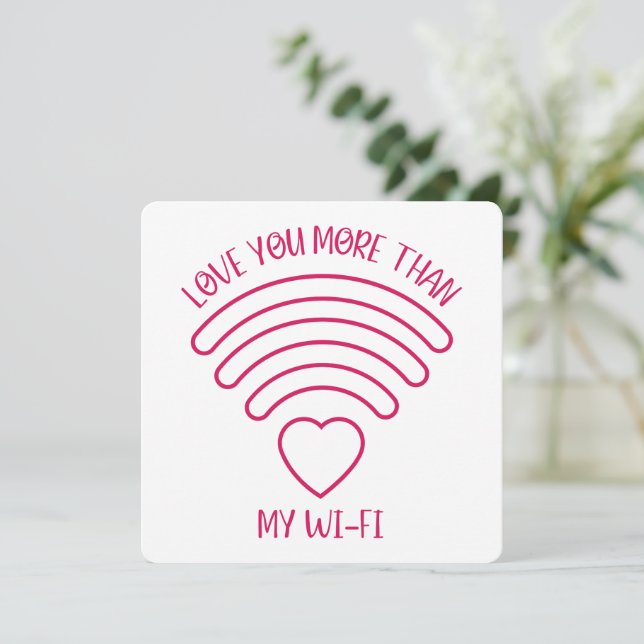 Love You More  - Valentine's Day Card (Standing Front)