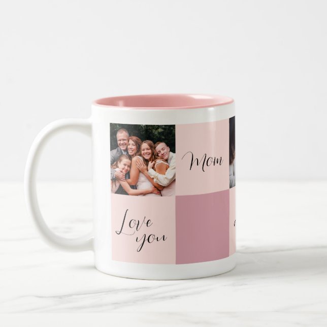 "Love you Mum always forever" photo gift Two-Tone Coffee Mug (Left)