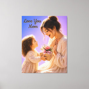 Love You Mum Canvas Wall Art Gift Decor