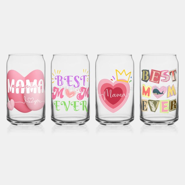 Love You Mum - Custom Glasses Set for Thankful Mum (Front)