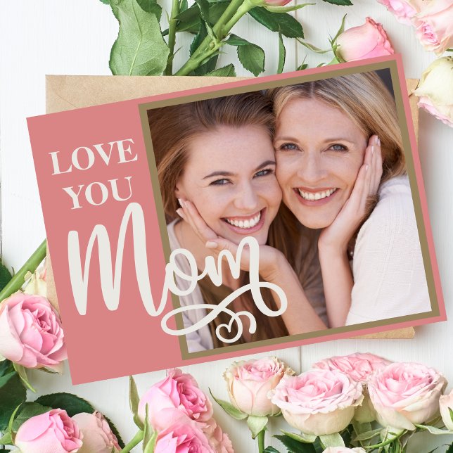 Love You Mum Custom Photo and Text Holiday Card (Creator Uploaded)