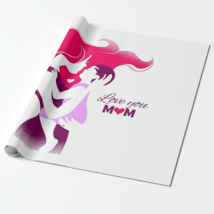 Love You Mum - Cute & Heartfelt Mother's Day Desig Wrapping Paper