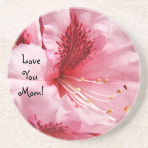 Love You Mum! drink coasters sandstone Floral