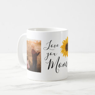 Love You Mum Family Photos Sunflower Coffee Mug