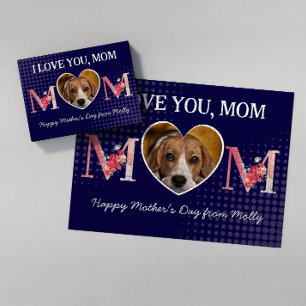 Love you Mum floral heart custom dog photo jigsaw Jigsaw Puzzle
