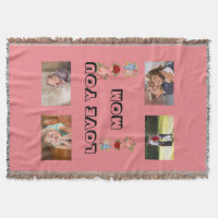 Love You Mum Floral Photo Quartet Design