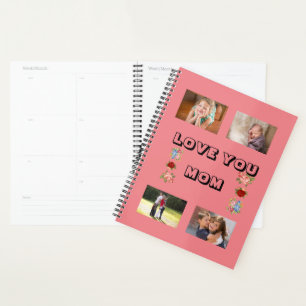 Love You Mum Floral Photo Quartet Rose Design Planner