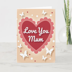 Love You Mum Heart Art Card