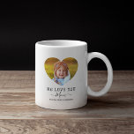 Love You Mum Heart Photo Coffee Mug<br><div class="desc">Personalised mum coffee mug featuring 2 family photos in a cute heart shape,  the words "we love you mum",  and the childrens names. Can be changed to any relation!</div>