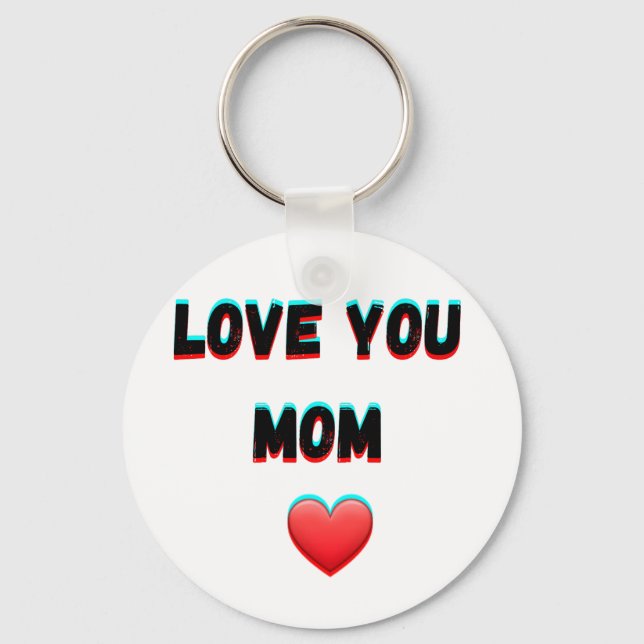 Love You Mum – Heartfelt Handwritten Typography Key Ring (Front)