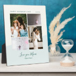 Love you mum Mint Mother's day gift Photo Collage Plaque<br><div class="desc">Capture your special moments with this modern photo plaque. This custom photo collage plaque features stylish colour blocks and typography with a mint & green colour theme. Personalise the photos and the text. Perfect gift for mother's day.</div>