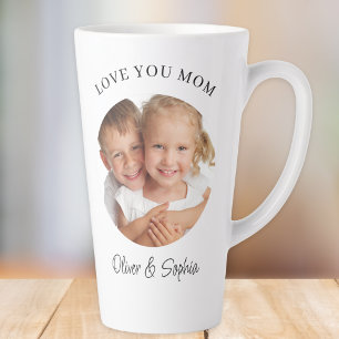 Love You Mum Modern Photo Mother's Day Latte Mug