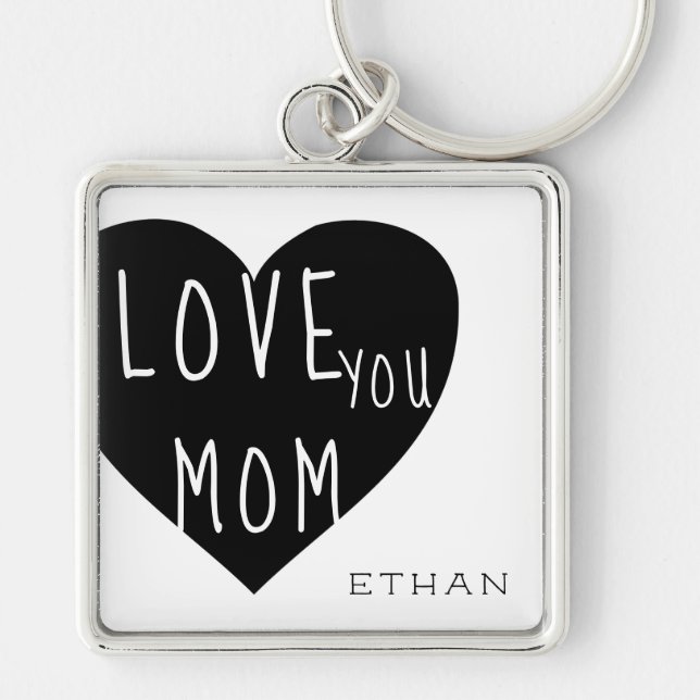 Love You Mum ⎢Monogram Button Keychain (Front)