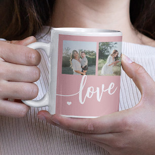 Love you mum Mothers Day photo collage script Coffee Mug