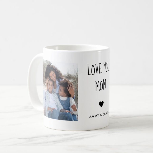 Love You Mum Photo Coffee Mug (Front Left)