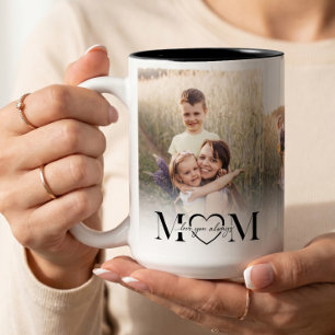Love You Mum Photo Collage Happy Birthday Keepsake Two-Tone Coffee Mug