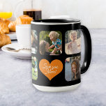 Love you mum photo collage personalised coffee mug<br><div class="desc">Add 7 photos and create a cute custom multi photo collage grid black coffee mug with a trendy burnt orange heart and chic script for your mum. Easy to personalise with your custom square images, text, and signature. It can be a nice thoughtful keepsake gift for Mother's Day, her birthday,...</div>