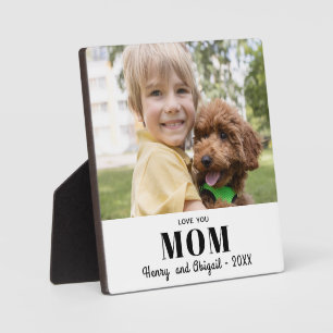 Love You Mum Photo Family Modern Keepsake Plaque