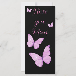 Love You Mum Pink Butterflies Custom