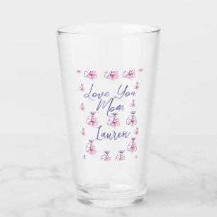 love you mum purple mauve florals mauve name simpl glass